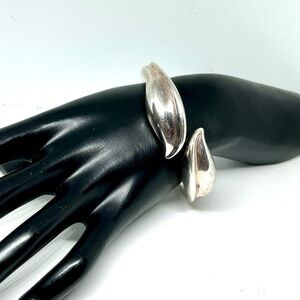 Vintage Sterling Silver Modernist Bangle Bracelet